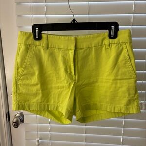 J. Crew Chino Shorts Size 4 Lime Green Color